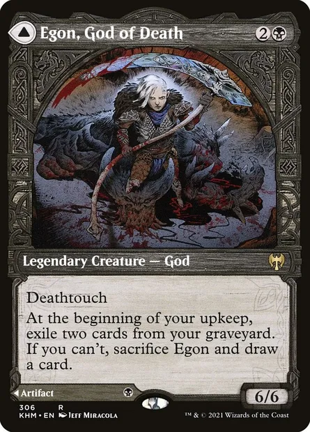Egon, dieu de la Mort // Trône de la mort, carte Magic KHM 306 — extension Kaldheim