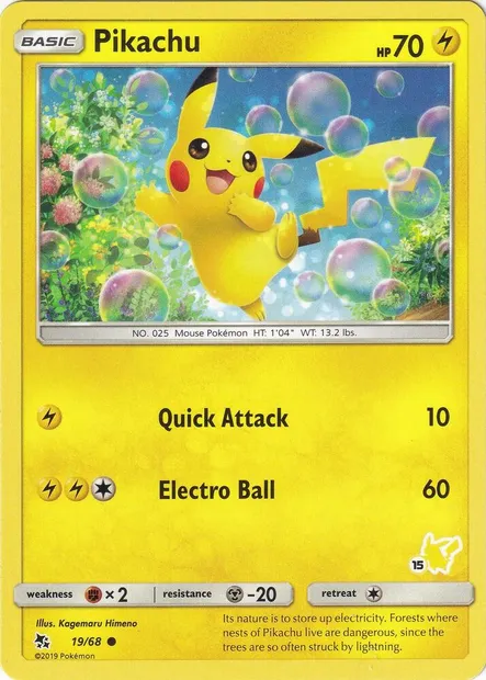 Pikachu, Pokémon card BA20 019p-15 — Battle Academy 2020 set
