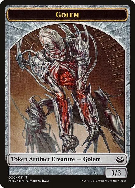 Golem, carte Magic TMM3 20 — extension Modern Masters 2017 Tokens