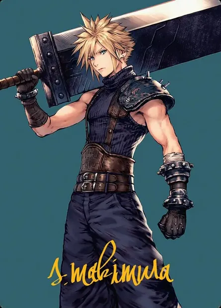 Cloud, Ex-SOLDIER // Cloud, Ex-SOLDIER, carte Magic AFIN 50 — extension Final Fantasy Art Series