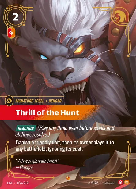Thrill of the Hunt, carte Riftbound UNL 184 — extension Unleashed