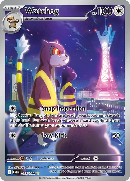 Watchog, Pokémon card CRI 097 — Chaos Rising set
