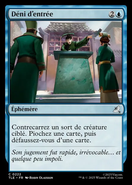 Déni d'entrée, carte Magic TLE 222 — extension Avatar: The Last Airbender Eternal