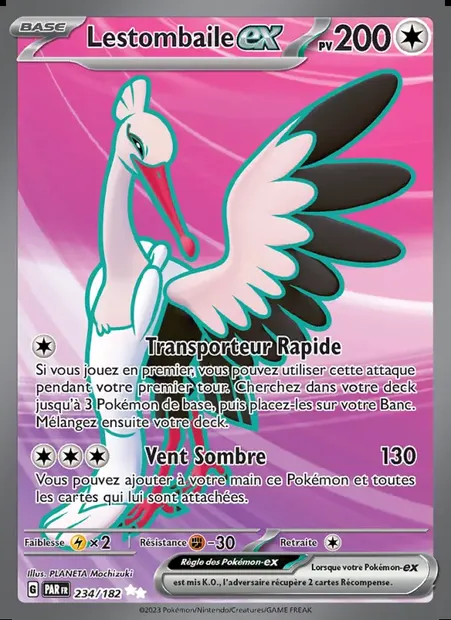 Lestombaile-ex, carte Pokémon PAR 234 — extension Faille Paradoxe