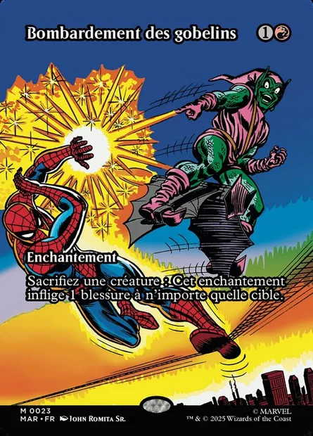 Bombardement des gobelins, carte Magic MAR 23 — extension Marvel Universe