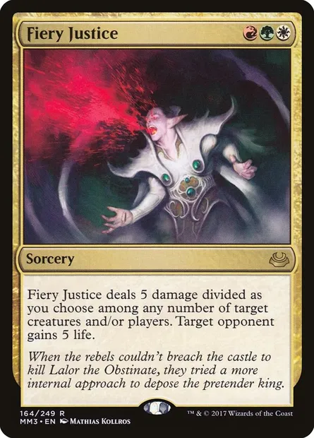 Fiery Justice, Magic card MM3 164 — Modern Masters 2017 set