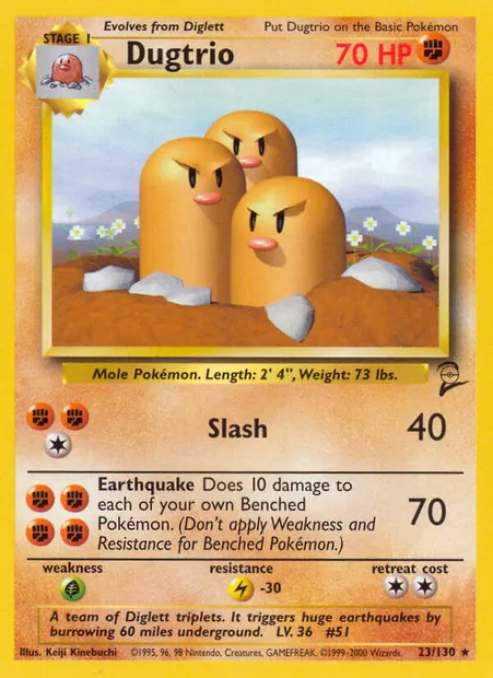 Triopikeur, carte Pokémon B2 23 — extension Base Set 2