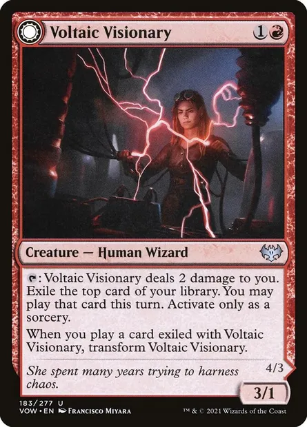 Voltaic Visionary // Volt-Charged Berserker, Magic card VOW 183 — Innistrad: Crimson Vow set