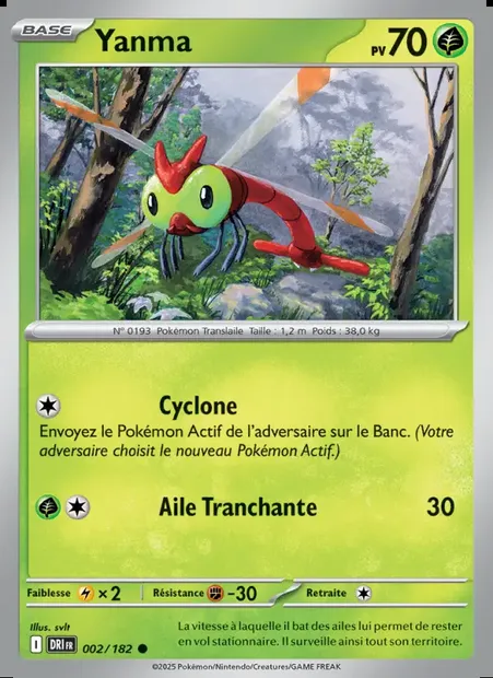 Yanma, carte Pokémon DRI 002 — extension Rivalités Destinées