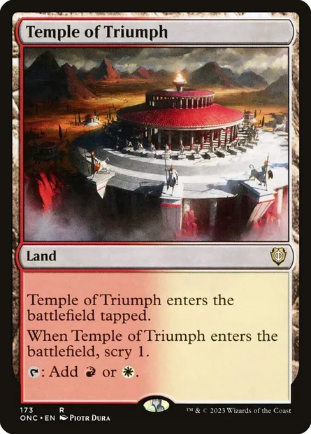 Temple of Triumph, Magic card ONC 173 — Phyrexia: All Will Be One Commander set