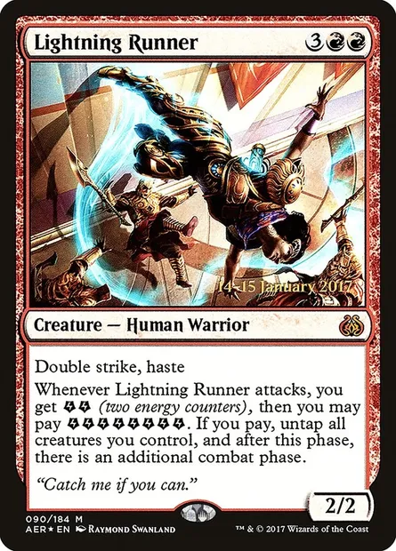 Lightning Runner, Magic card PAER 90s — Aether Revolt Promos set