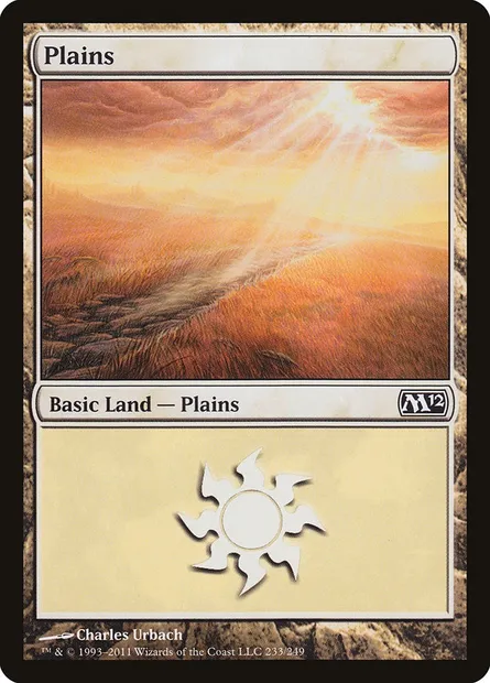 Plains, Magic card M12 233 — Magic 2012 set