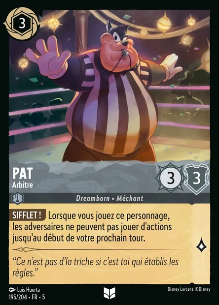 Pat - Arbitre, carte Disney Lorcana CH5-195 — extension Ciel Scintillant