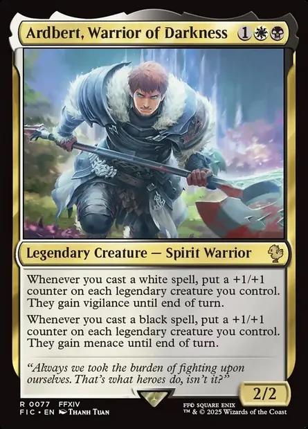 Ardbert, Warrior of Darkness, Magic card FIC 77 — Final Fantasy Commander set
