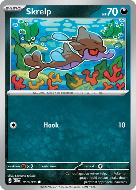 Skrelp, Pokémon card CRI 058 — Chaos Rising set
