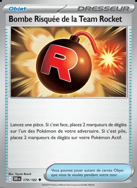 Bombe Risquée de la Team Rocket, carte Pokémon DRI 179 — extension Rivalités Destinées