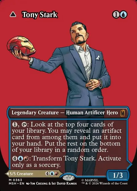 Tony Stark // The Invincible Iron Man, Magic card MSH 363 — Marvel Super Heroes set