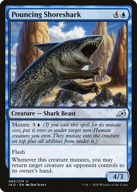 Pouncing Shoreshark, Magic card IKO 64 — Ikoria: Lair of Behemoths set