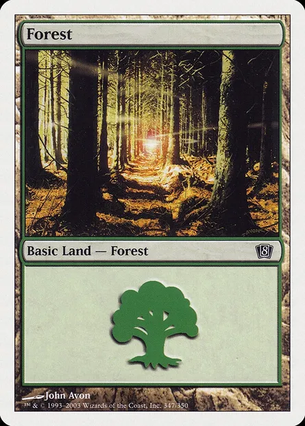 Forêt, carte Magic 8ED 347 — extension Huitième Edition