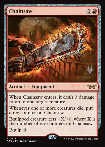 Tronçonneuse, carte Magic PDSK 128p — extension Duskmourn: House of Horror Promos