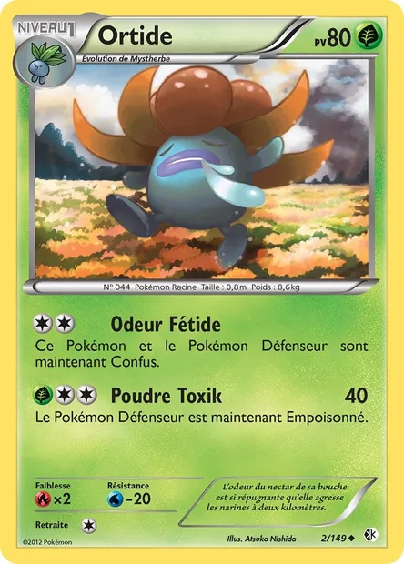 Ortide, carte Pokémon BCR 2 — extension Frontières Franchies