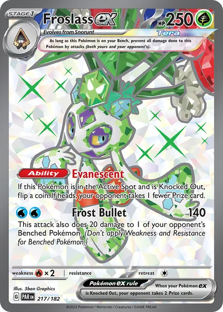 Froslass ex, Pokémon card PAR 217 — Paradox Rift set