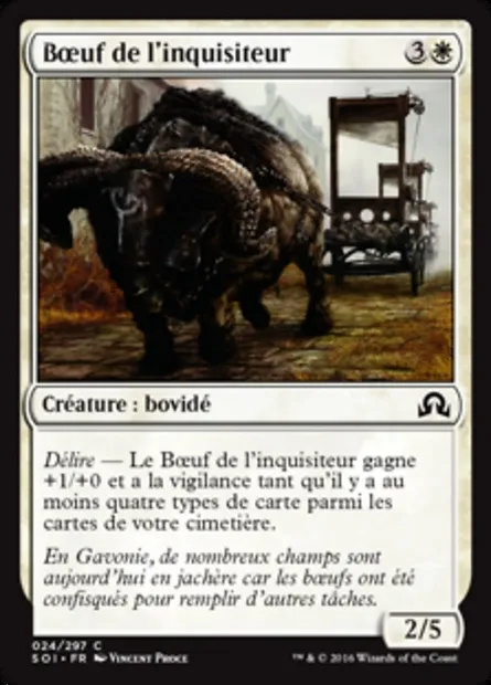 Bœuf de l'inquisiteur, carte Magic SOI 24 — extension Ténèbres sur Innistrad