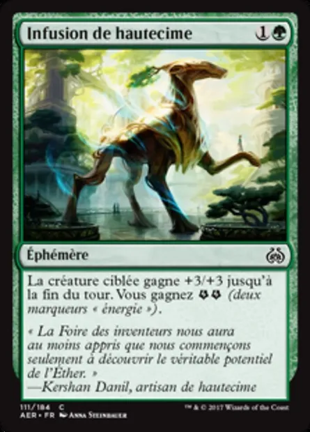 Infusion de hautecime, carte Magic AER 111 — extension La révolte éthérique