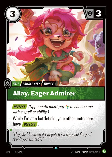 Allay, Eager Admirer, carte Riftbound UNL 041 — extension Unleashed