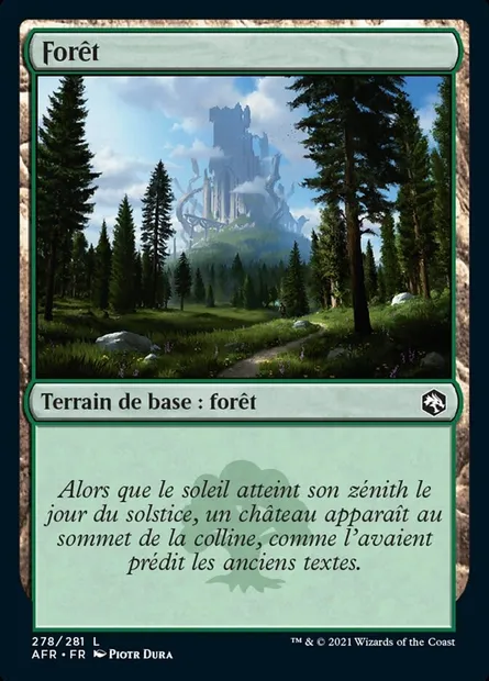 Forêt, carte Magic AFR 278 — extension Forgotten Realms: Aventures dans les Royaumes Oubliés