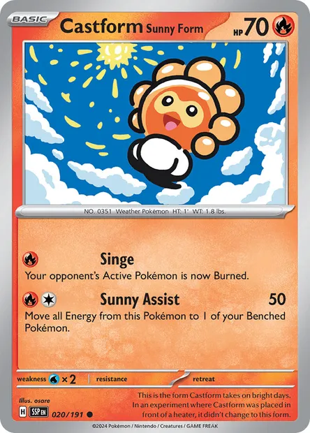 Castform Sunny Form, Pokémon card SSP 020 — Surging Sparks set