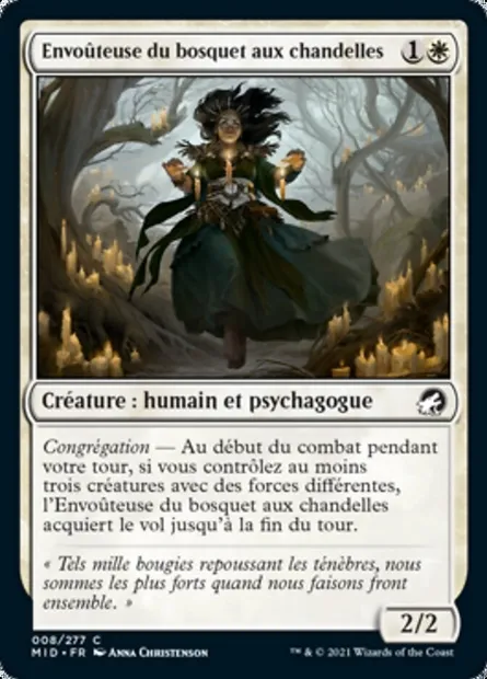 Envoûteuse du bosquet aux chandelles, carte Magic MID 8 — extension Innistrad : chasse de minuit