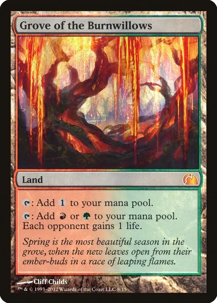 Grove of the Burnwillows, Magic card V12 8 — From the Vault: Realms set