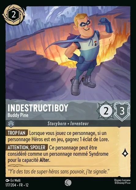 Indestructiboy - Buddy Pine, carte Disney Lorcana CH12-177 — extension Contrées Inconnues