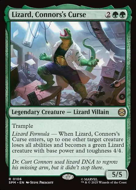 Lizard, Connors's Curse, Magic card SPM 106 — Marvel's Spider-Man set