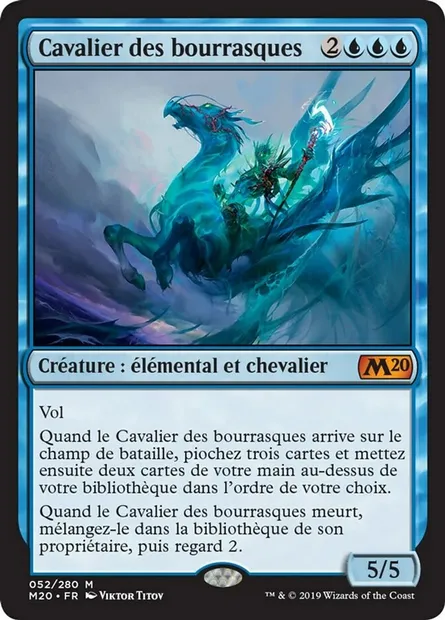 Cavalier des bourrasques, carte Magic M20 52 — extension Core Set 2020