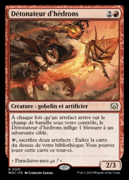 Détonateur d'hèdrons, carte Magic MOC 31 — extension March of the Machine Commander