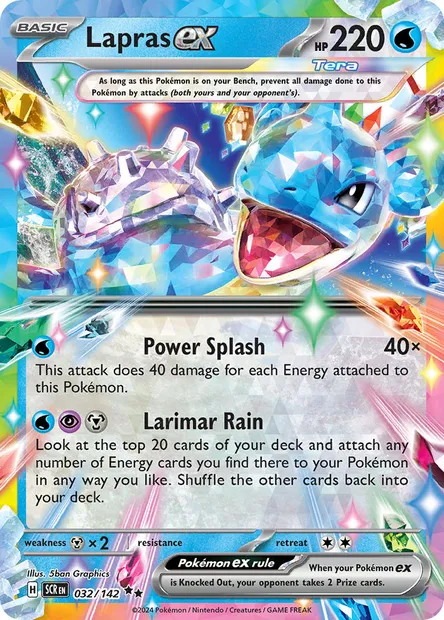 Lapras ex, Pokémon card SCR 032 — Stellar Crown set