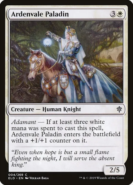 Ardenvale Paladin, Magic card ELD 4 — Throne of Eldraine set