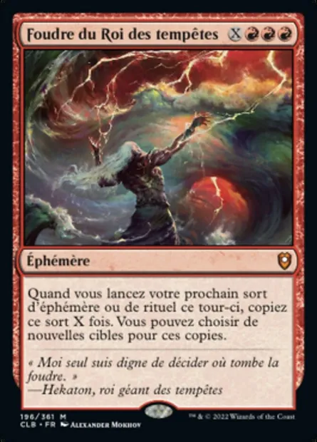 Foudre du Roi des tempêtes, carte Magic CLB 196 — extension Commander Légendes : la bataille de la Porte de Baldur