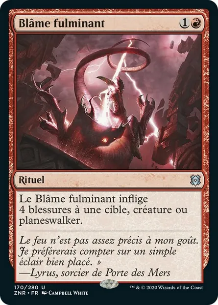Blâme fulminant, carte Magic ZNR 170 — extension Renaissance de Zendikar