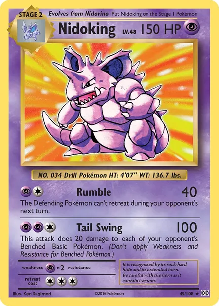 Nidoking, Pokémon card EVO 45 — Evolutions set