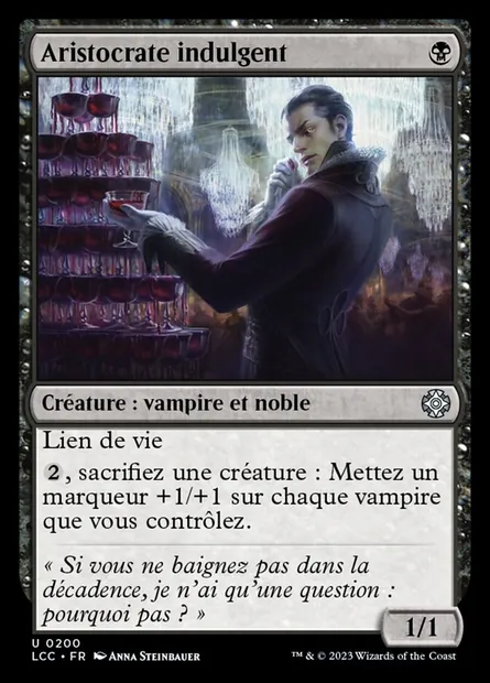 Aristocrate indulgent, carte Magic LCC 200 — extension The Lost Caverns of Ixalan Commander