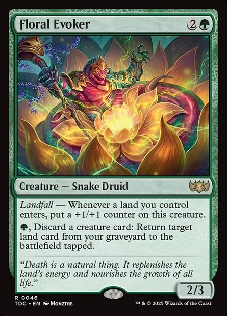 Floral Evoker, Magic card TDC 46 — Tarkir: Dragonstorm Commander set