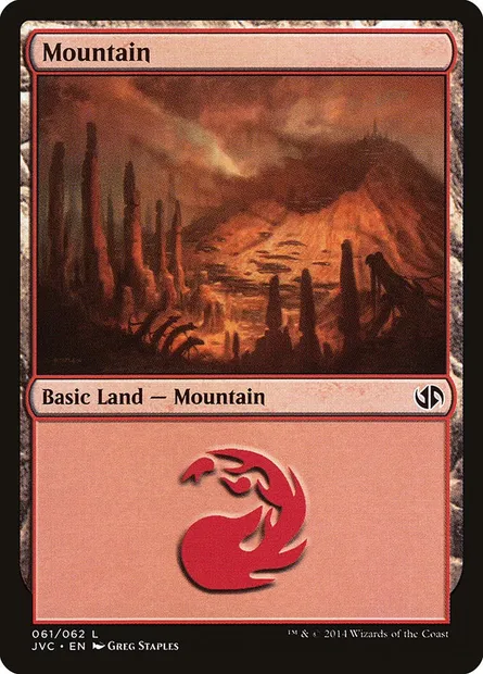 Mountain, Magic card JVC 61 — Duel Decks Anthology: Jace vs. Chandra set