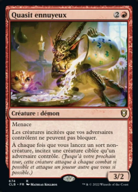 Quasit ennuyeux, carte Magic CLB 674 — extension Commander Légendes : la bataille de la Porte de Baldur