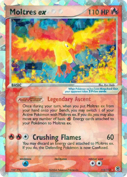 Moltres ex, Pokémon card RG 115 — FireRed & LeafGreen set