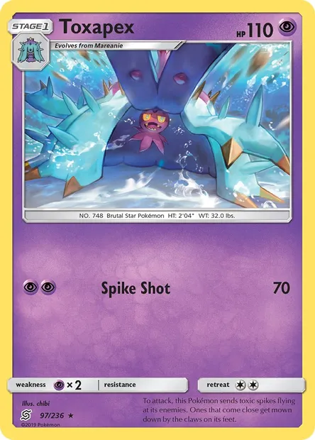 Toxapex, Pokémon card UNM 97 — Unified Minds set