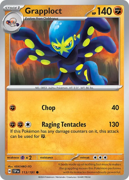 Grapploct, Pokémon card SSP 113 — Surging Sparks set