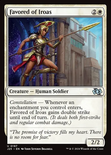 Favored of Iroas, Magic card J25 197 — Foundations Jumpstart set